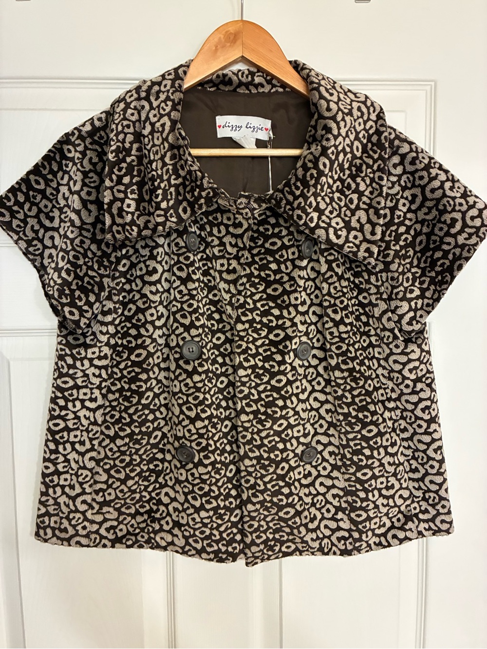 Brown Leopard Print Bolero Jacket